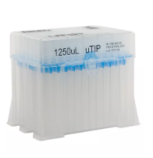 uTIP Universal Pipette Tips 1250 μL Racked, Sterilized